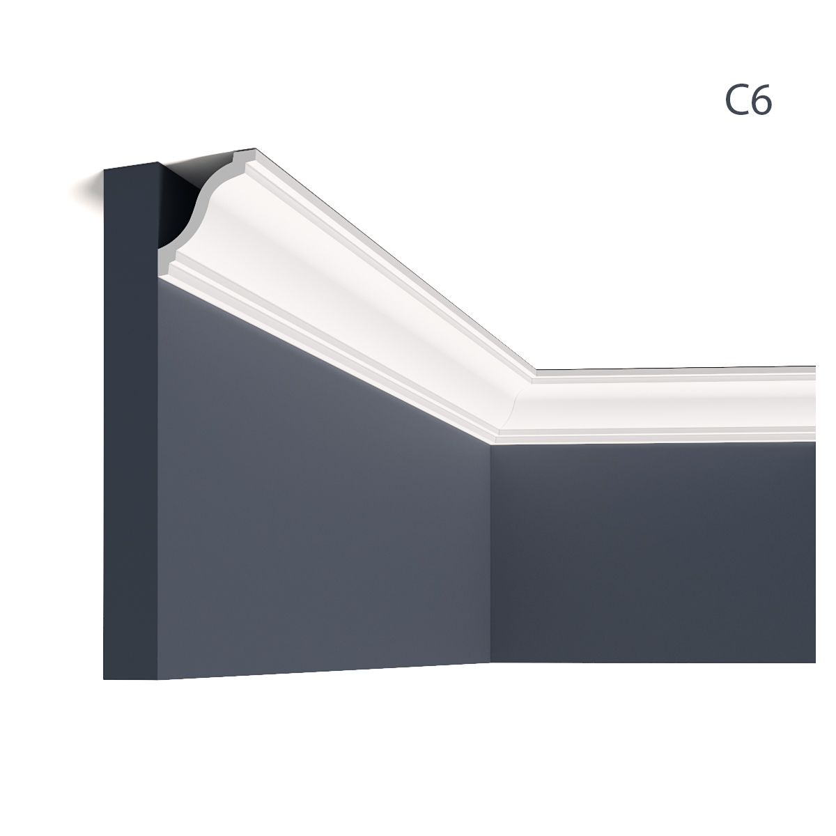 Cornisa decorativa din polimer rigid C6 - 5.4 x 5.2 x 200 cm, Manavi, Cornișe tavan 