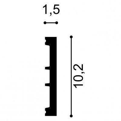 Plinta S9, Dimensiuni: 200 X 10.2 X 1.5 cm, Plinte decorative 