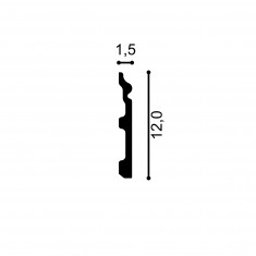 Plinta flexibila din poliuretan S13, Dimensiuni: 200 X 12 X 1.5 cm