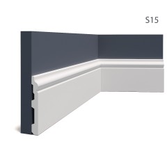 Plinta decorativa din polimer rigid S15, Dimensiuni: 200 X 13.8 X 1.7 cm