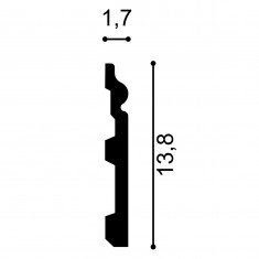 Plinta decorativa din polimer rigid S15, Dimensiuni: 200 X 13.8 X 1.7 cm