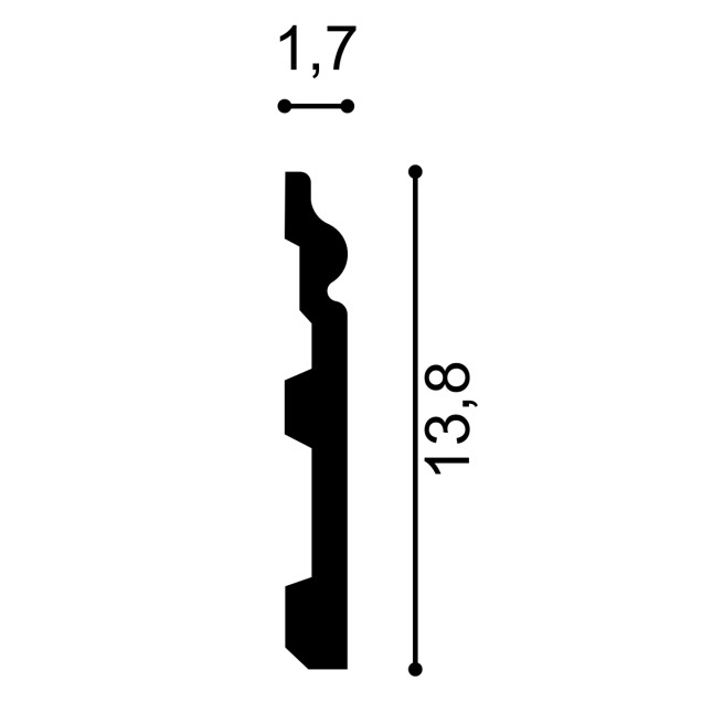 Profile Decorative Manavi MNV-S15-13.8x1.7x200. Conține culorile: