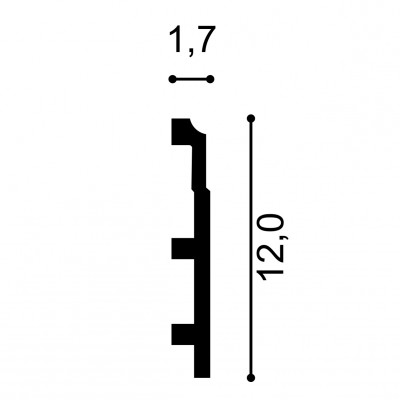 Plinta S22, Dimensiuni: 200 X 12 X 1.7 cm, Plinte decorative 