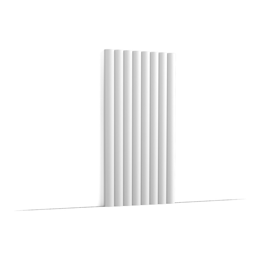 Panou decorativ riflat alb, efect 3D