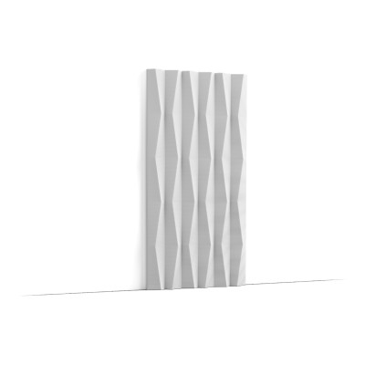 Panou decorativ riflat 3D alb, model Ridge