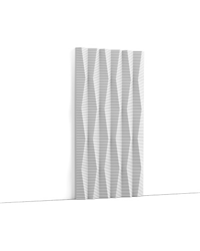 Panou decorativ riflat 3D alb, model Ridge