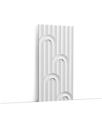 Panou decorativ 3D alb cu model buclat
