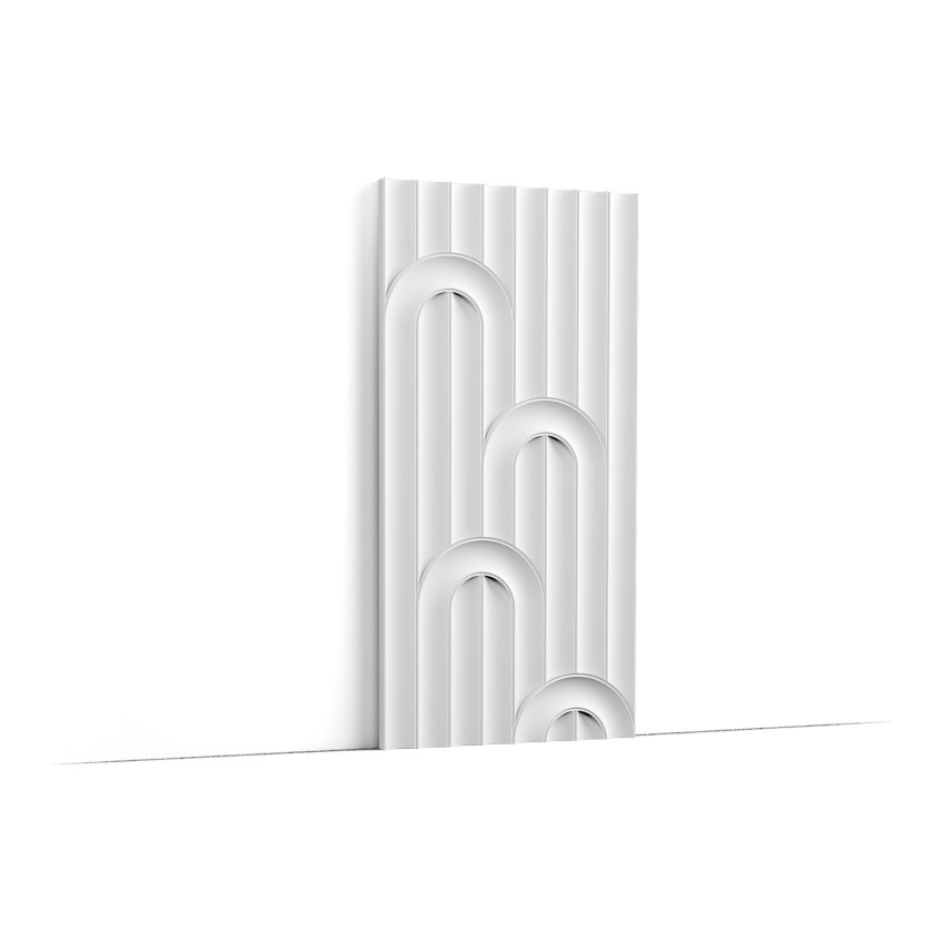 Panou decorativ 3D alb cu model buclat