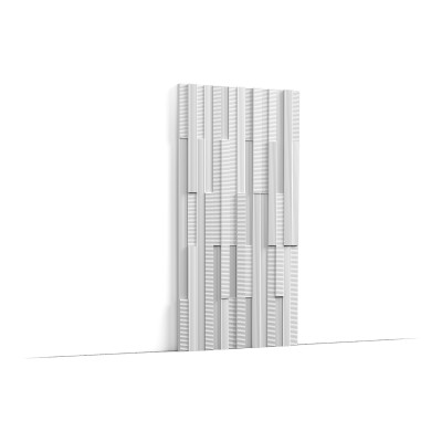 Panou decorativ riflat 3D alb