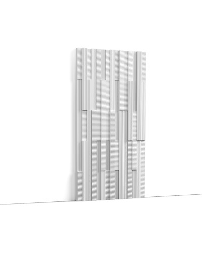 Panou decorativ riflat 3D alb