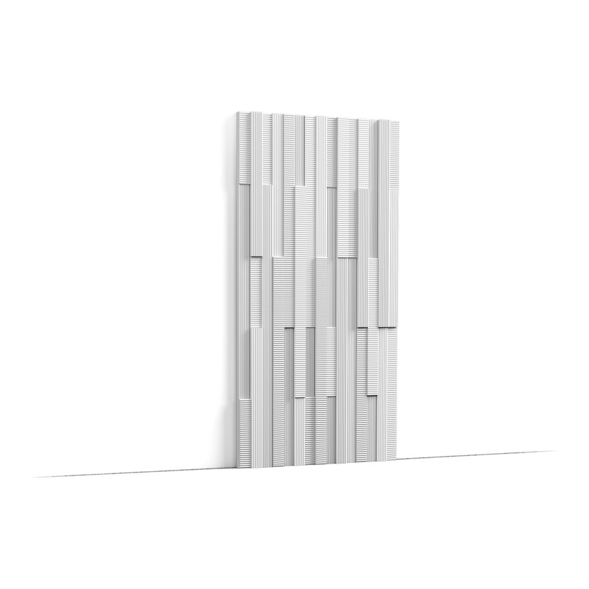 Panou decorativ riflat 3D alb
