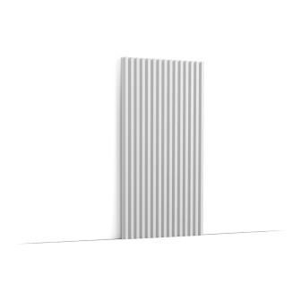 Panou decorativ riflat alb, 260 x 25 x 1.3 cm