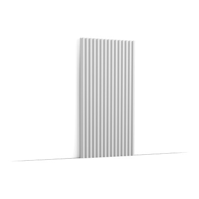 Panou decorativ riflat alb, 260 x 25 x 1.3 cm