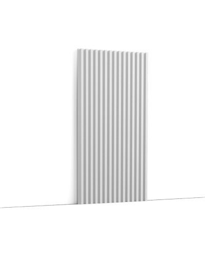 Panou decorativ riflat alb, 260 x 25 x 1.3 cm