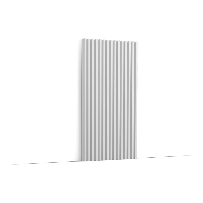 Panou decorativ riflat alb cu detalii 3D
