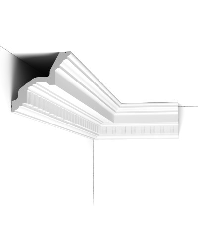 Cornisa decorativa alba pentru tavan cu design clasic