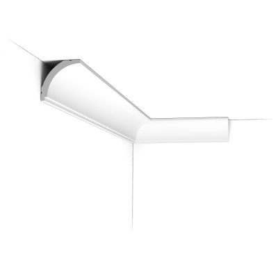 Cornișă decorativă tavan albă, dimensiuni 200 x 4.4 x 4.4 cm