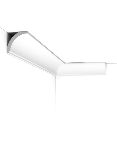 Cornișă decorativă tavan albă, dimensiuni 200 x 4.4 x 4.4 cm