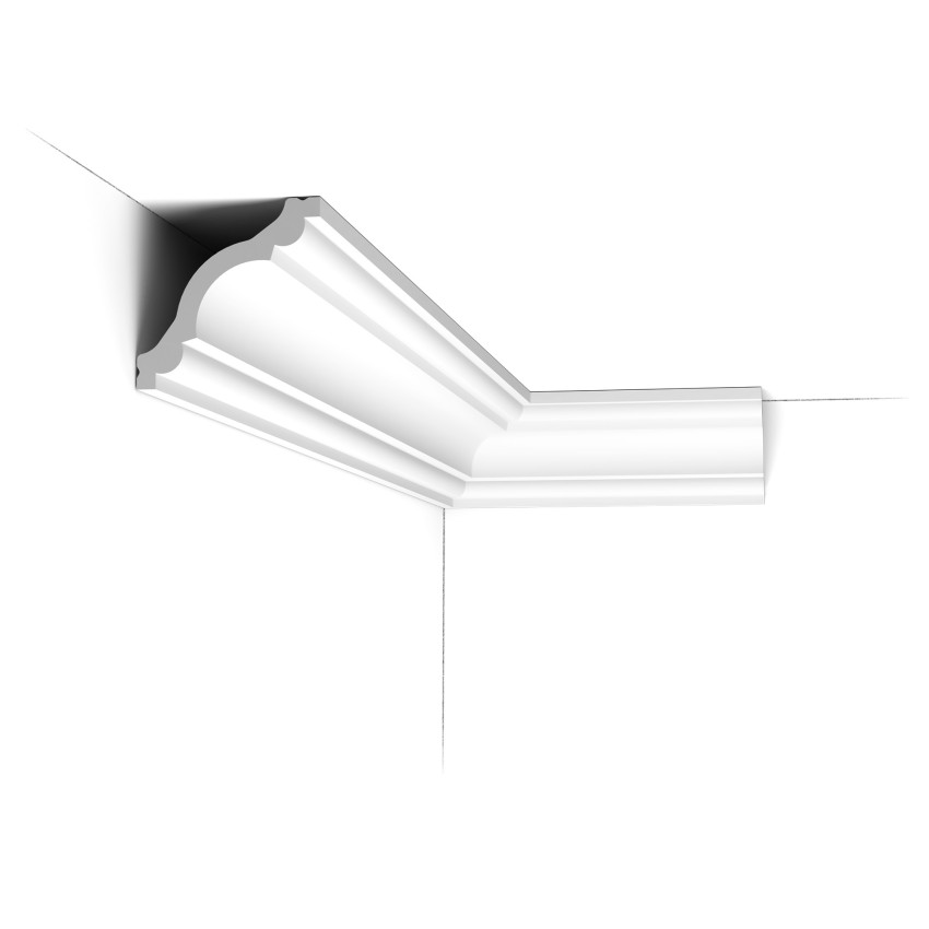 Cornișă decorativă tavan albă, 200x8x8 cm