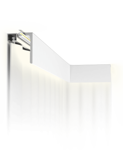 Cornișă decorativă albă pentru tavan, model CX215-2600 Ledge