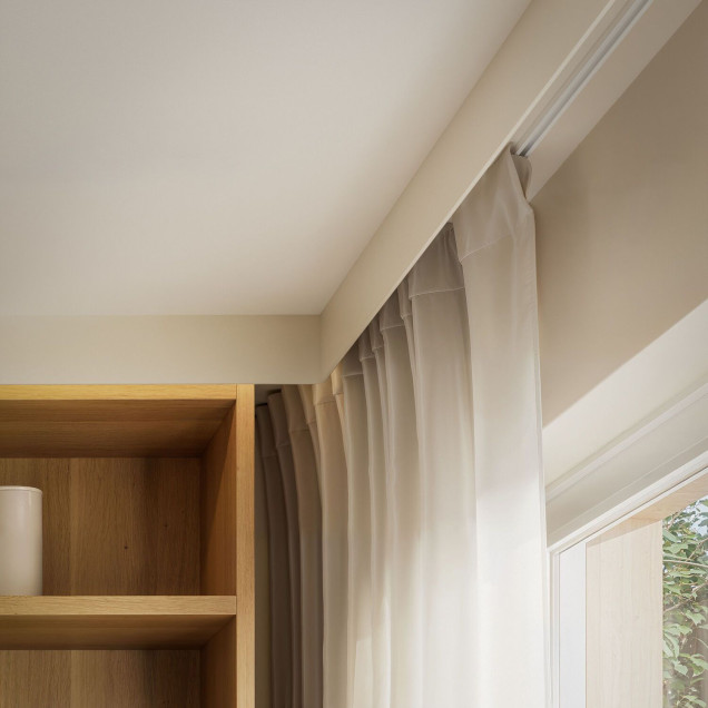Cornișă decorativă albă pentru tavan, model CX215-2600 Ledge