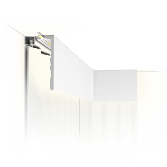 Cornișă decorativă albă pentru tavan