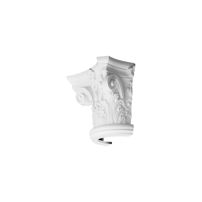 Capitel decorativ alb pentru coloane și semicoloane