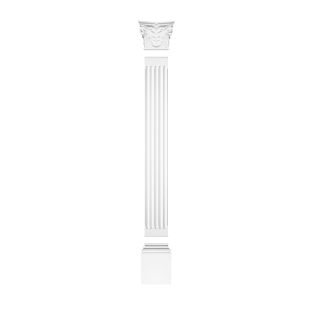 Pilastru decorativ alb, dimensiuni 27x2.9x200 cm