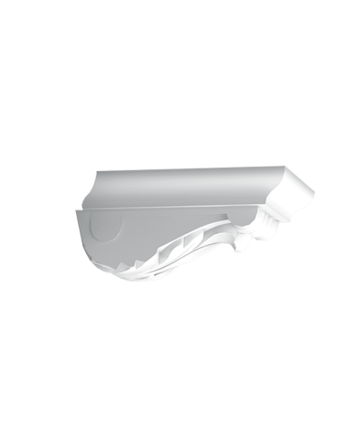 Profil decorativ alb cu model floral detaliat