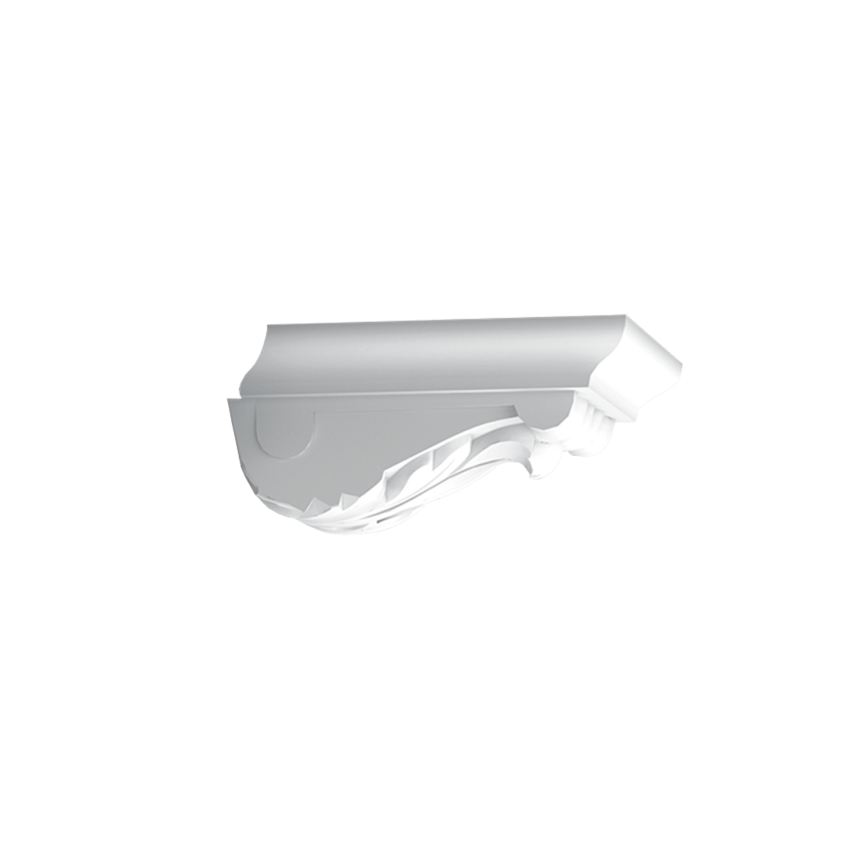 Profil decorativ alb cu model floral detaliat