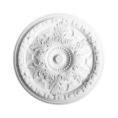 Rozetă decorativă albă cu model floral, diametru 71 cm