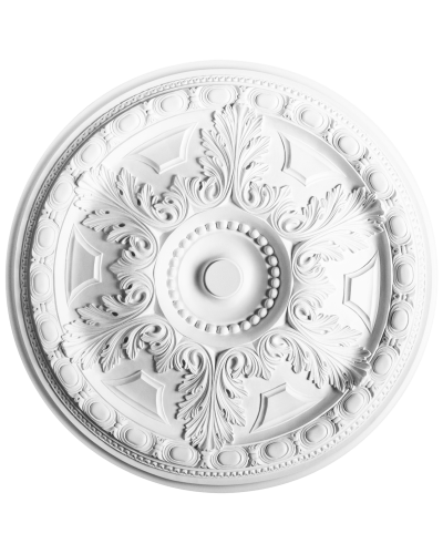 Rozetă decorativă albă cu model floral, diametru 71 cm