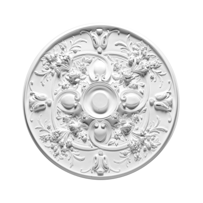 Rozeta decorativă albă cu design floral