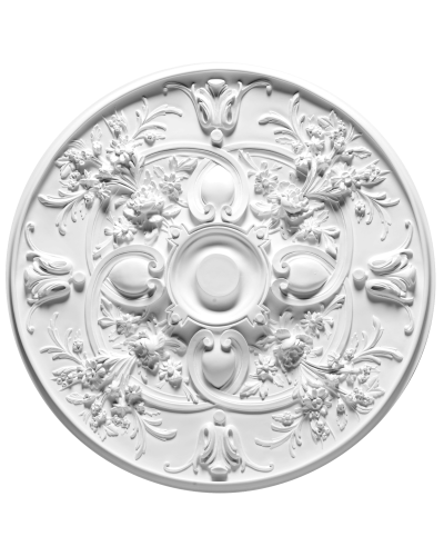 Rozeta decorativă albă cu design floral