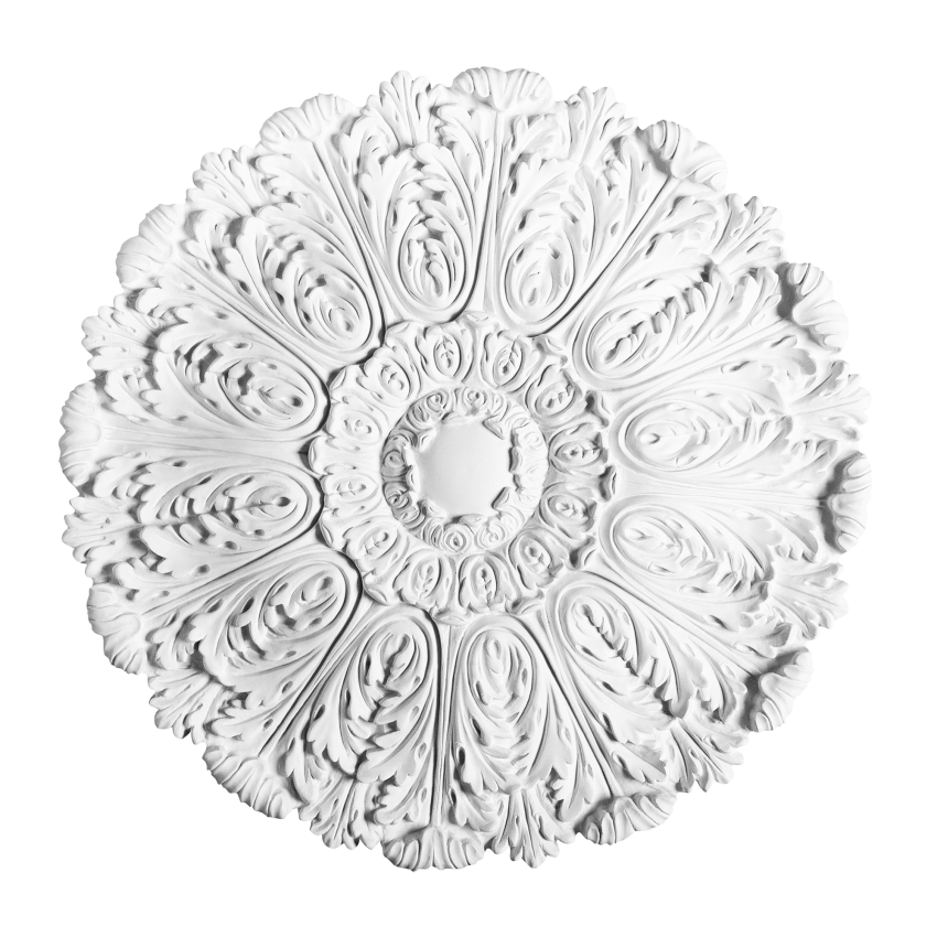 Rozetă decorativă albă cu design floral