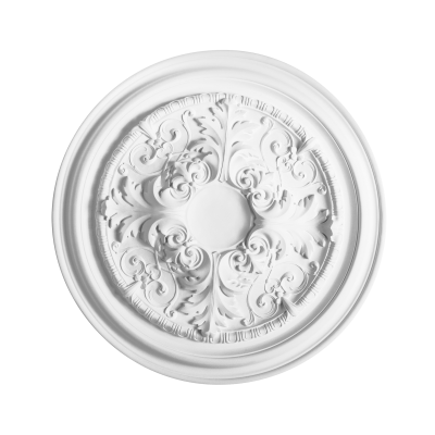 Rozetă decorativă albă cu design floral
