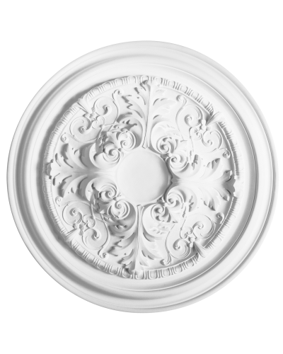 Rozetă decorativă albă cu design floral