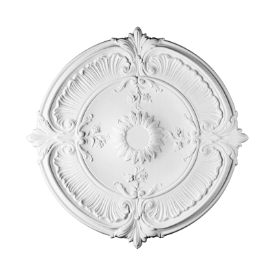 Rozeta decorativă albă cu design floral