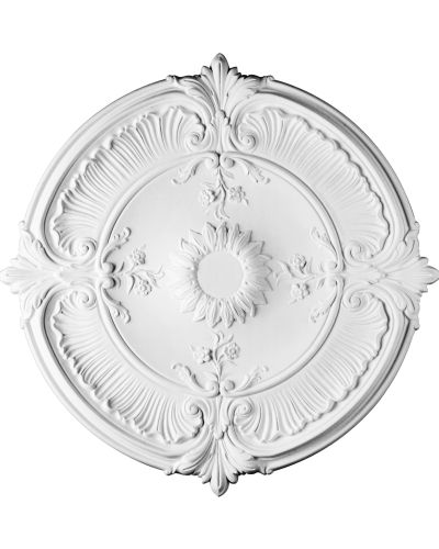 Rozeta decorativă albă cu design floral