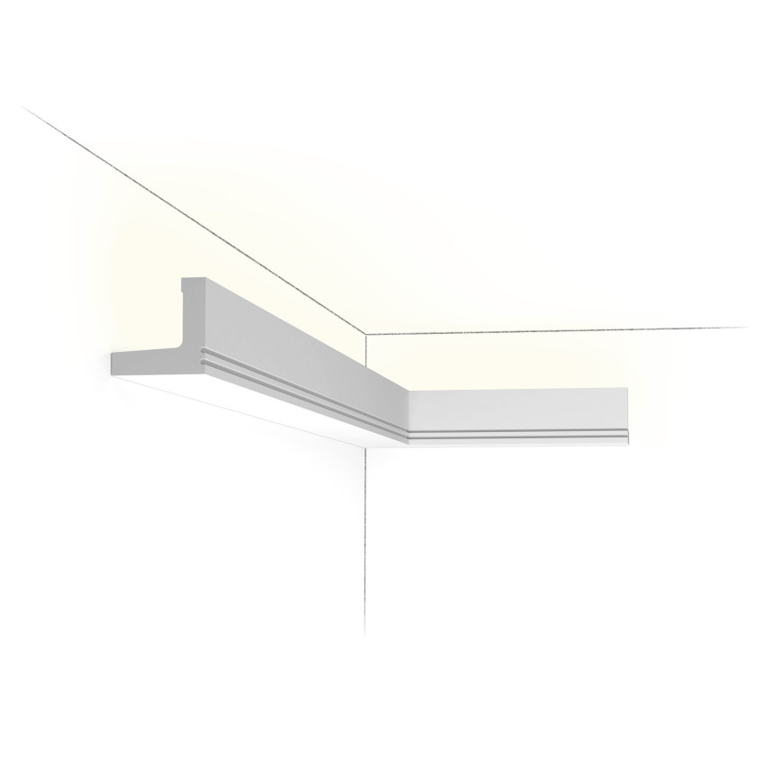 Cornisa decorativa pentru iluminat indirect, dimensiuni 200x5x5 cm