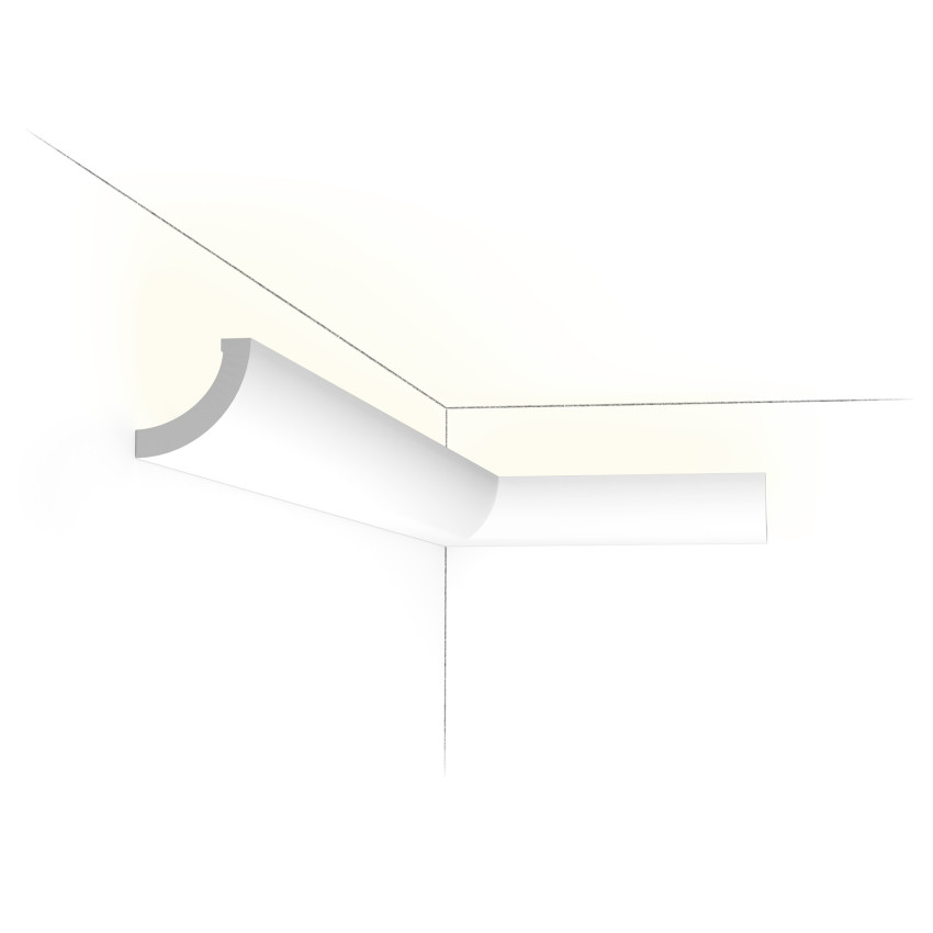 Cornisa decorativa alba pentru iluminat indirect