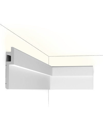 Profil decorativ modern alb, 200 x 15.5 x 3.3 cm