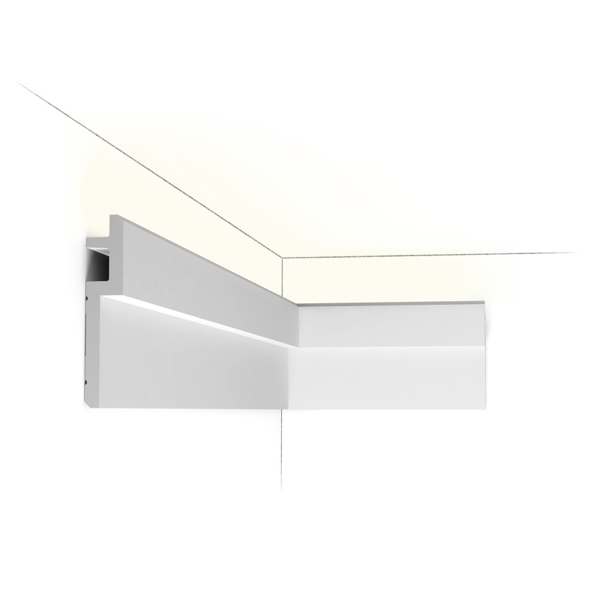 Profil decorativ modern alb, 200 x 15.5 x 3.3 cm