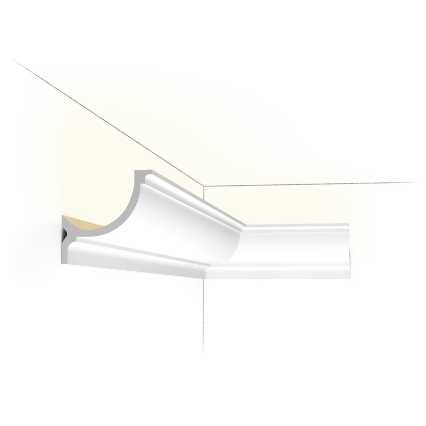 Cornișă decorativă albă pentru iluminat indirect cu LED