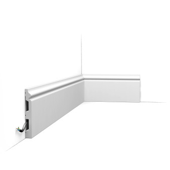 Plintă decorativă albă, ideală pentru interioare moderne