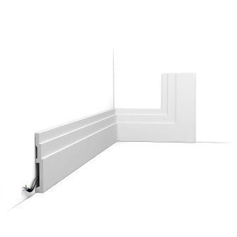 Plinta decorativa moderna alba, dimensiuni 200x12x1.6 cm