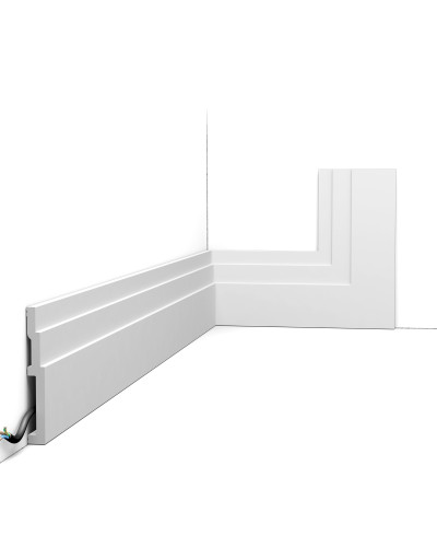 Plinta decorativa moderna alba, dimensiuni 200x12x1.6 cm