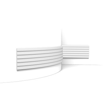 Panou decorativ riflat 3D alb