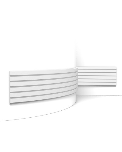 Panou decorativ riflat 3D alb