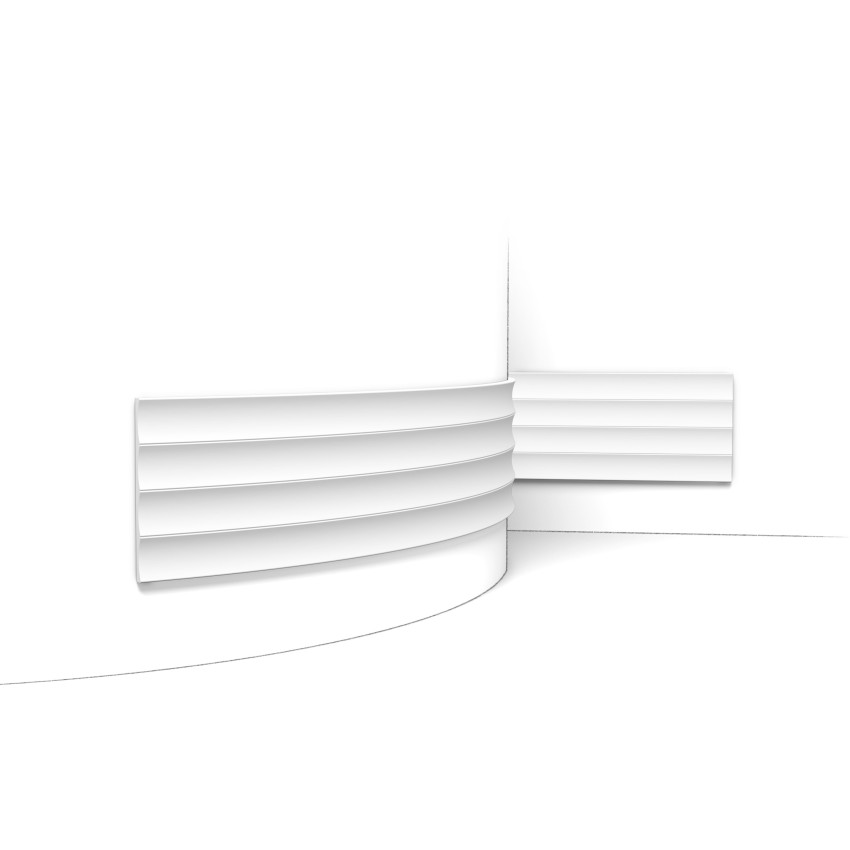 Panou decorativ riflat alb
